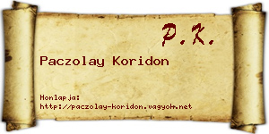Paczolay Koridon névjegykártya